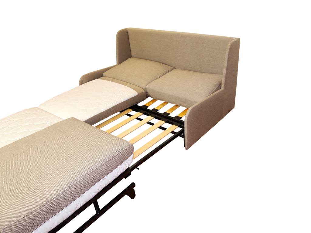 sofa bed with timber slats