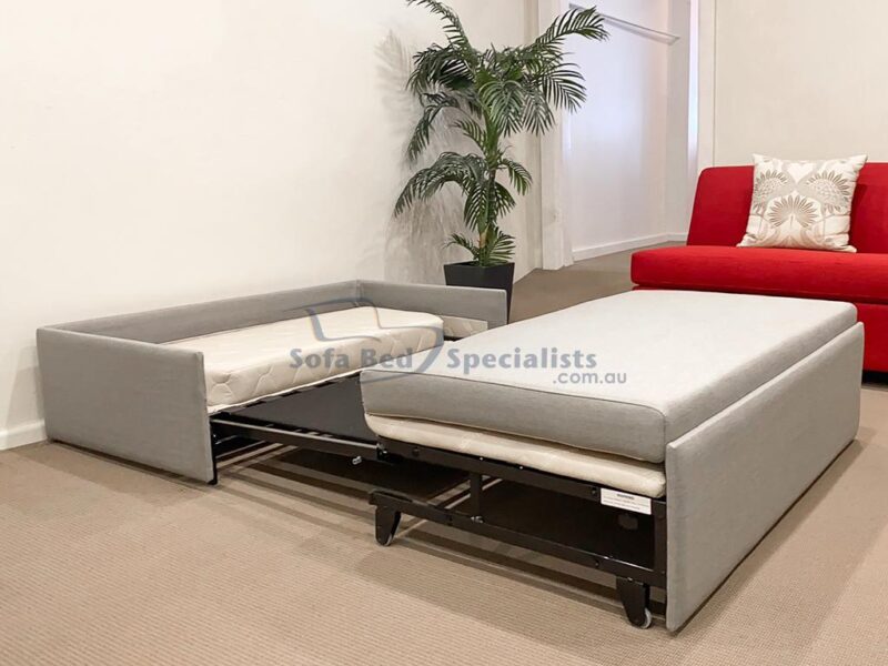 Ottoman with Timber Slats in Loft Silver