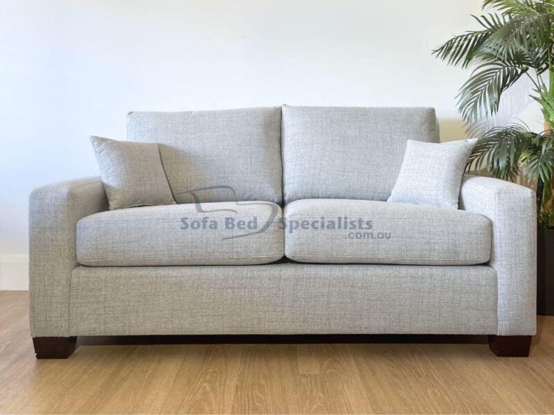 2.5 Seater Mosman Square Arm Sofa Bed Zepel FibreGuard Assertion Fog e1