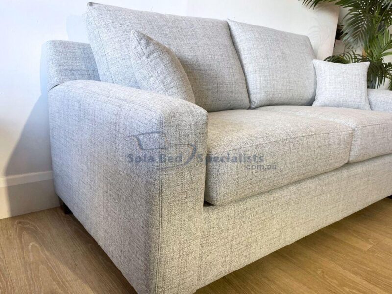 2.5 Seater Mosman Square Arm Sofa Bed Zepel FibreGuard Assertion Fog e2