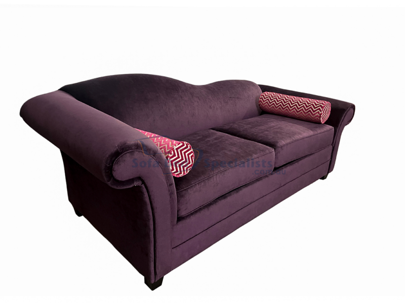 Meredith Sofa Bed Zepel Fibreguard Baron Plum e1