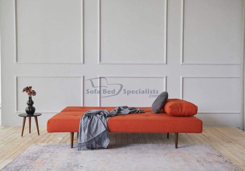 Recast Double Sofa Bed with Dark Styletto Legs in 506 Elegance Paprika