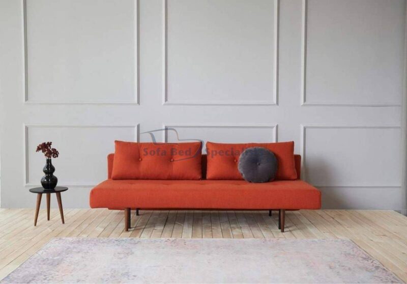 Recast Double Sofa Bed with Dark Styletto Legs in 506 Elegance Paprika