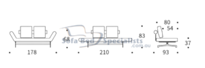 Ghia Daybed measurements