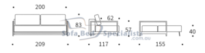 Sophia Sofabed measurements