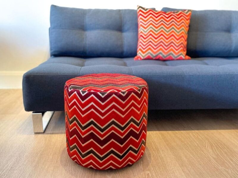 Round Ottoman Zepel Brompton Fire