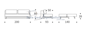 Trym Sofa bed measurements