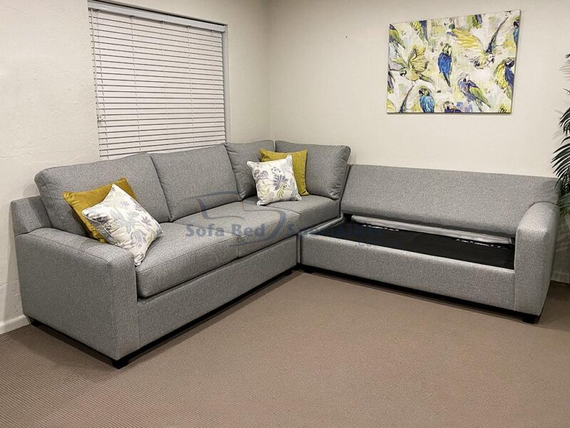 Mosman Square Arm Modular Sofabed Zepel Fibreguard Dynamo Shale e3