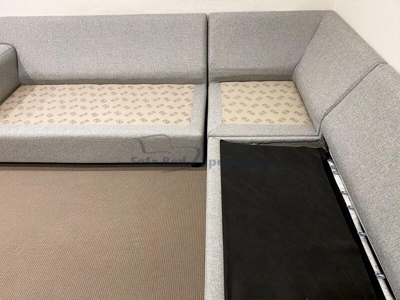 Mosman Square Arm Modular Sofabed Zepel Fibreguard Dynamo Shale e5
