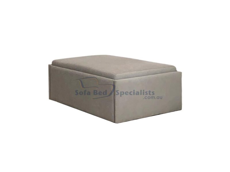 Ottoman with timber slats single loft silver