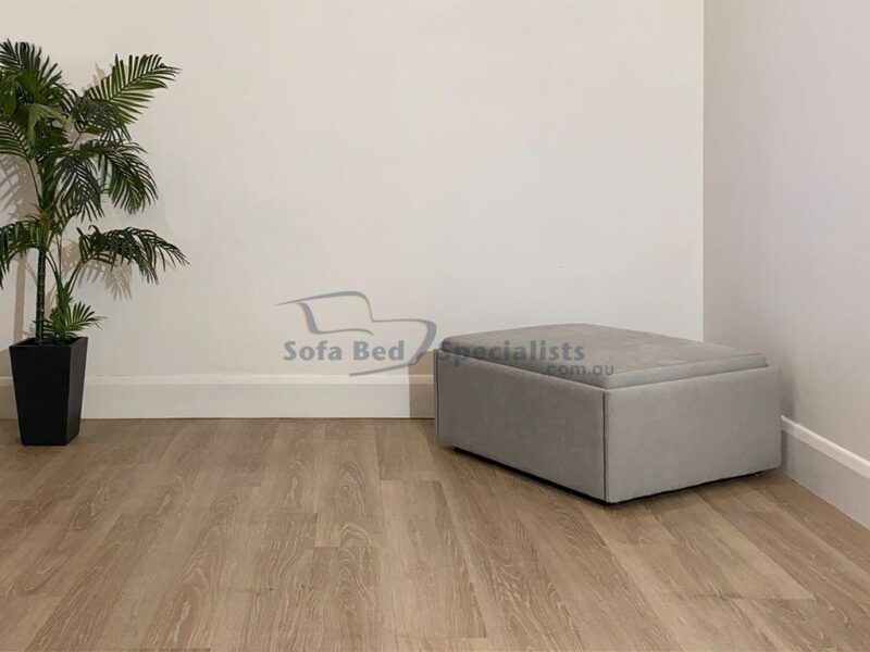 Ottoman with timber slats single loft silver e1