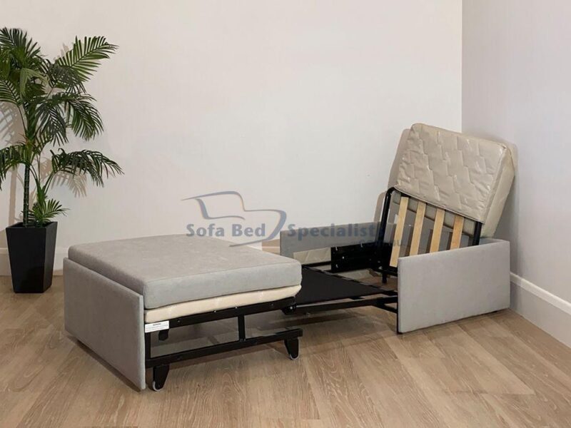 Ottoman with timber slats single loft silver e2