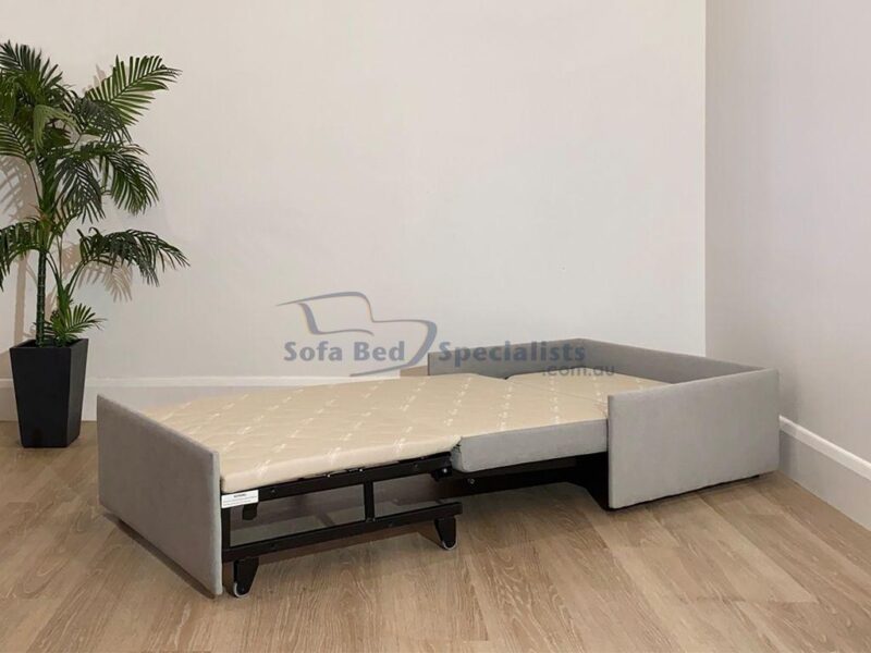 Ottoman with timber slats single loft silver e3