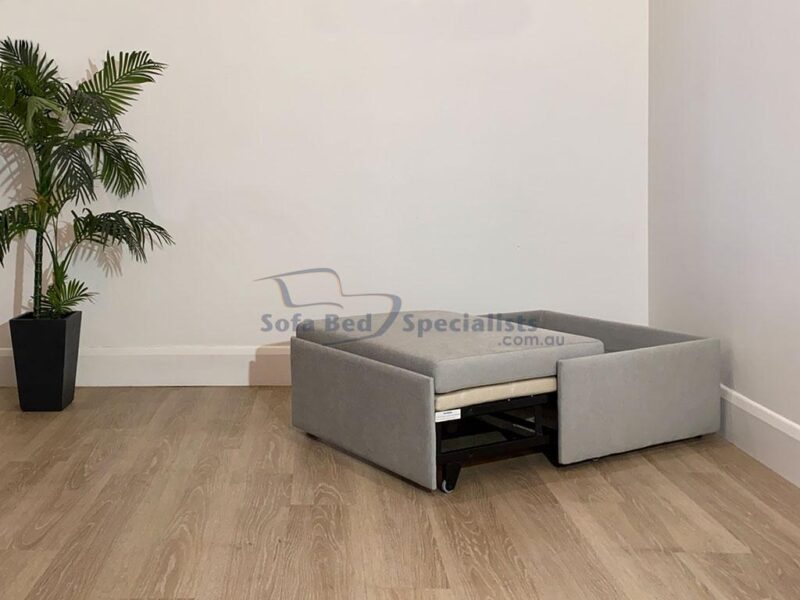 Ottoman with timber slats single loft silver e4