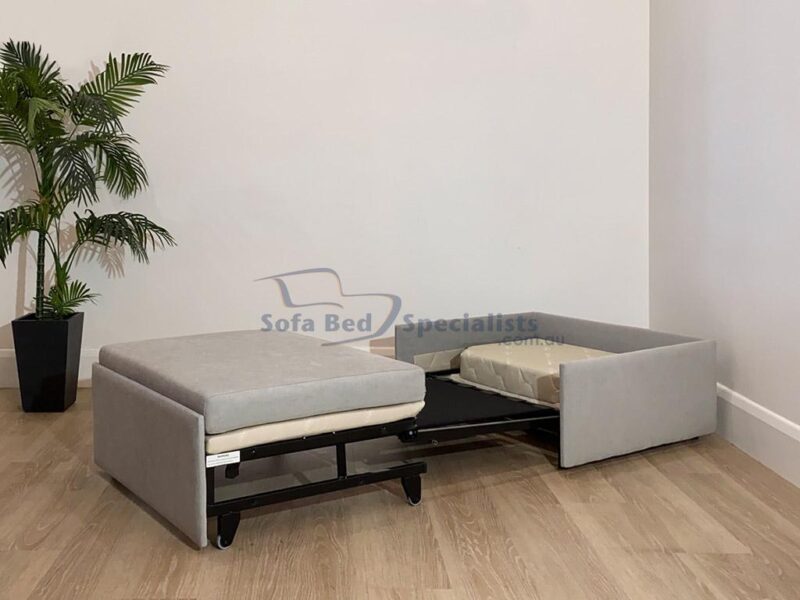 Ottoman with timber slats single loft silver e5