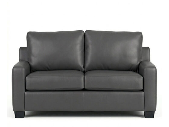MosmanLeatherSofaBedGrey