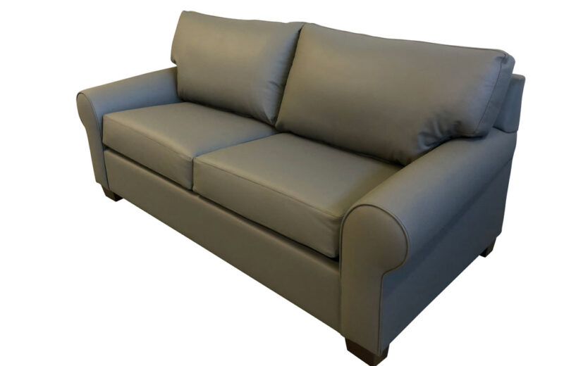 Mosman Round Arm Leather Sofabed