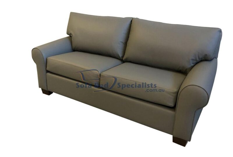 Mosman Round Arm Leather Sofabed