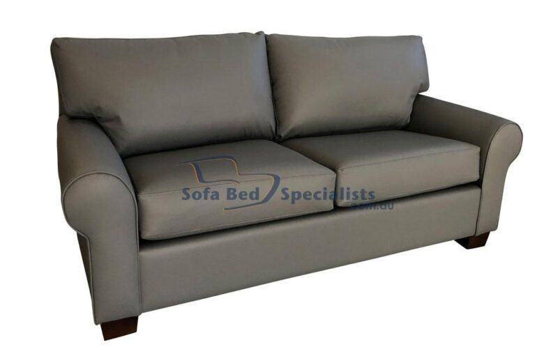Mosman Round Arm Leather Sofabed