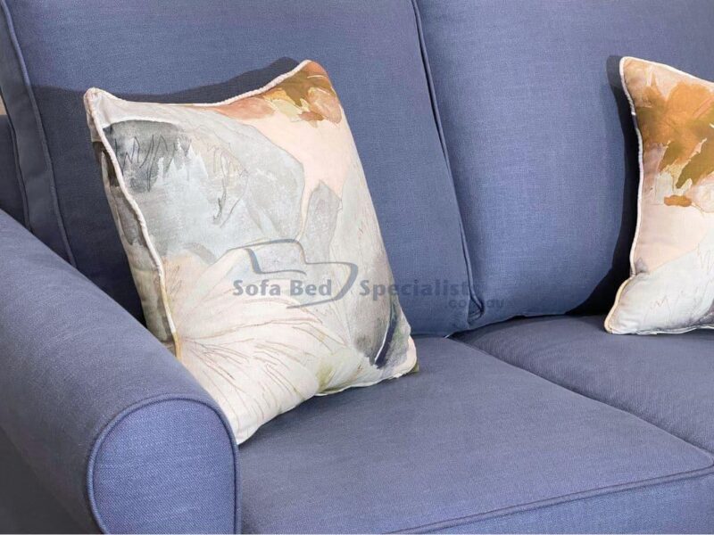 London 2 Seater Single Sofa Bed James Dunlop FibreGuard Keystone Navy e4
