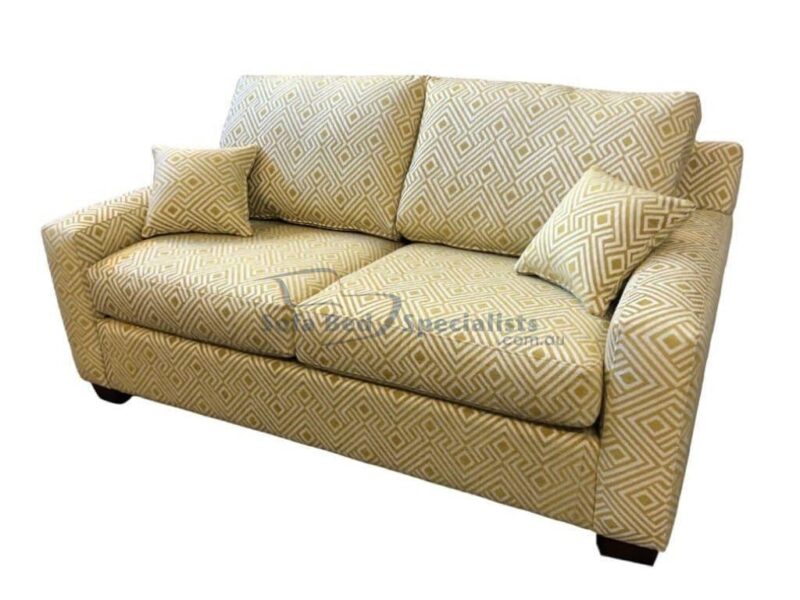 Mosman Square Arm Sofa Bed in Zepel Lucci Gold