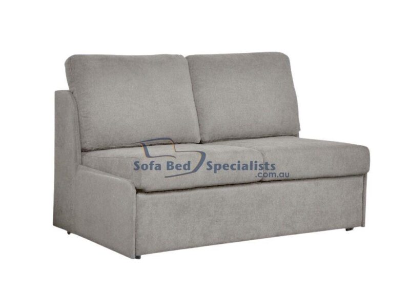 Armless Sofa Bed with Timber Slats in Loft Silver