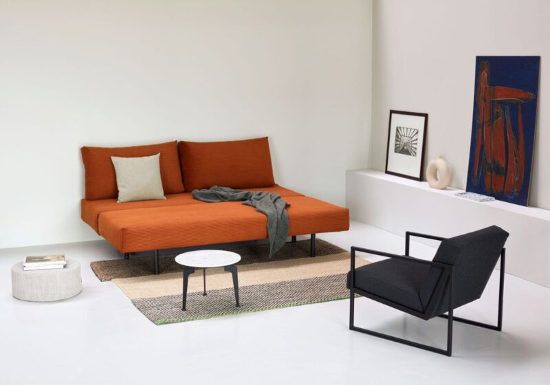 Melbourne Split Sofabed Achillas 595 Corduroy Burnt Orange 1