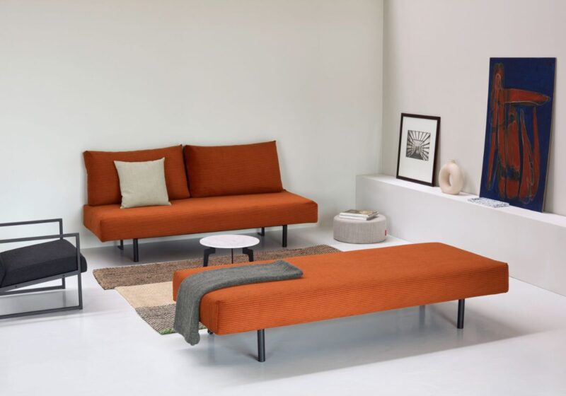 Melbourne Split Sofabed Achillas 595 Corduroy Burnt Orange 3