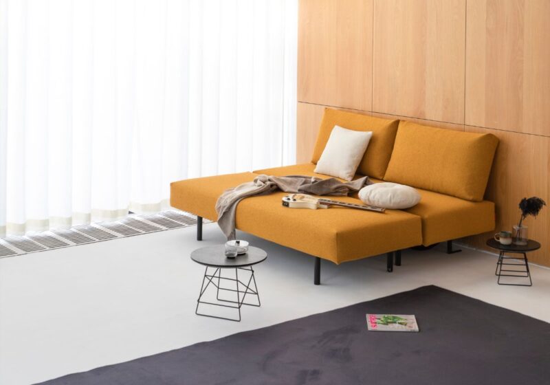 Melbourne Split Sofabed Innovation Living 536 Boucle Ochre e2