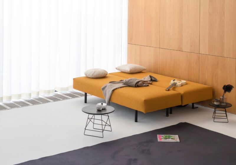 Melbourne Split Sofabed Innovation Living 536 Boucle Ochre e3