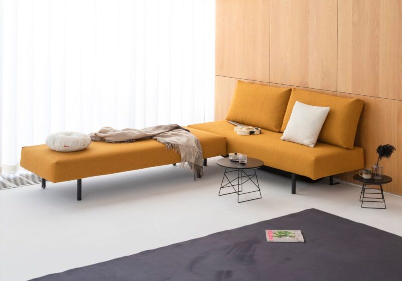 Melbourne Split Sofabed Innovation Living 536 Boucle Ochre e5