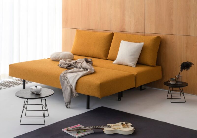 Melbourne Split Sofabed Innovation Living 536 Boucle Ochre e6