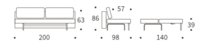 conlix cremorne sofabed measurements