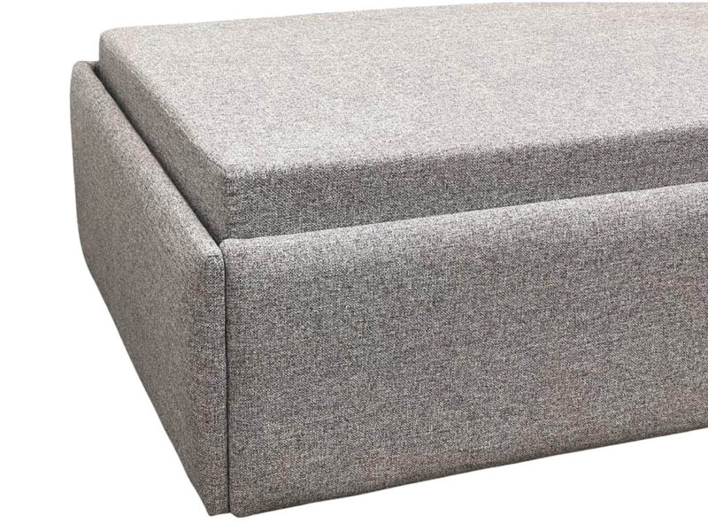 Ottoman Sofabed with Timber Slats in Coco Silver
