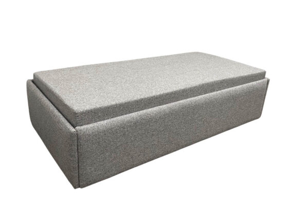Ottoman Sofabed with Timber Slats in Coco Silver