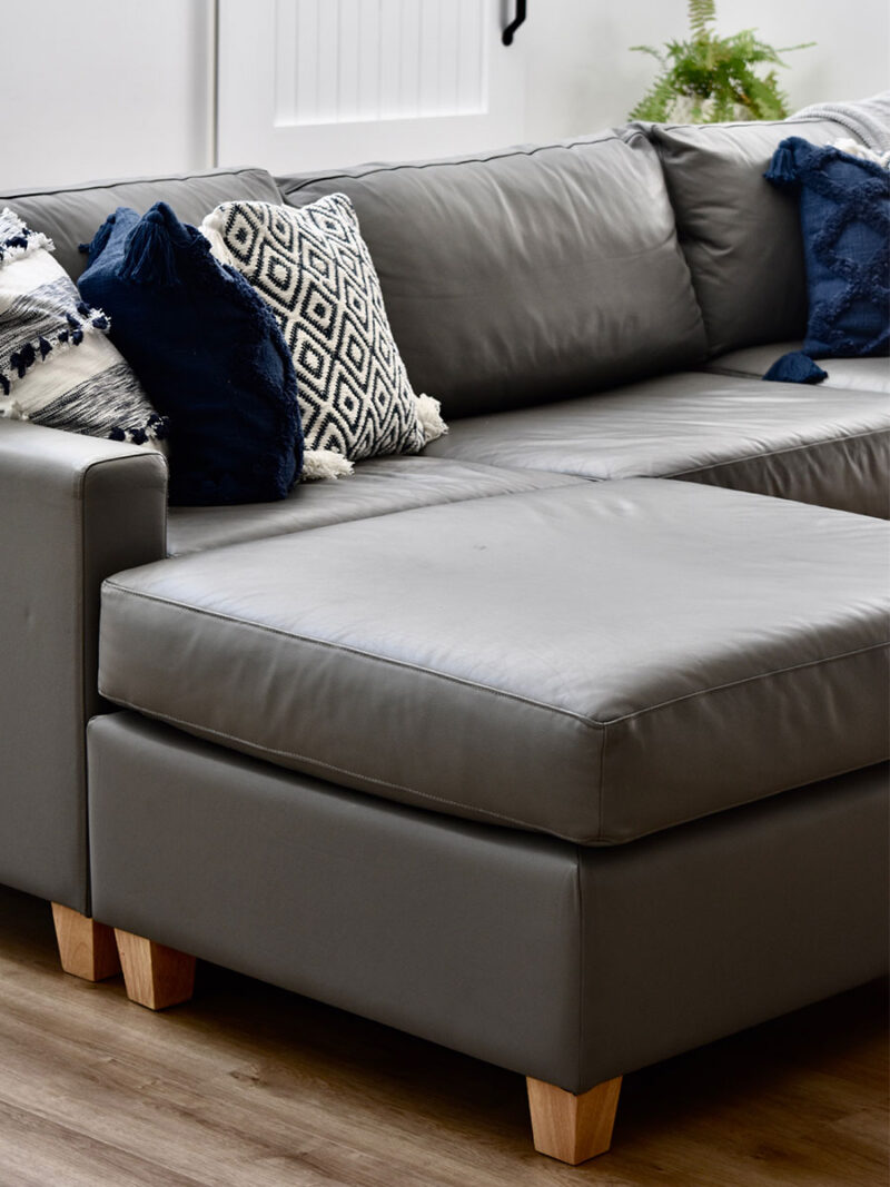 Renwick Matching Ottoman in Wortley Tennant Plus leather