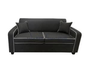 sofabed retro innerspring snooze nero contrast white piping