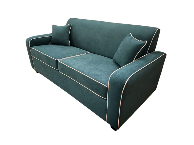 Retro Sofabed Wortley Jazz Petrol Contrast Piping e2