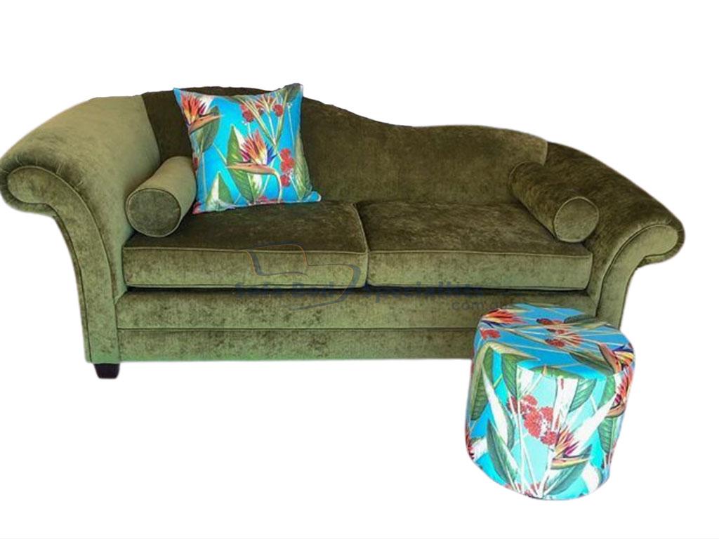 Copy of Meredith chaise 2.5 seater double sofabed warwick victory leaf fabric