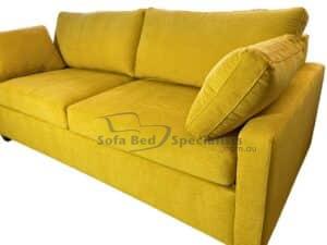 3 Seater Pyrmont Sofa Bed Wortley Indulge Maize fabric e1