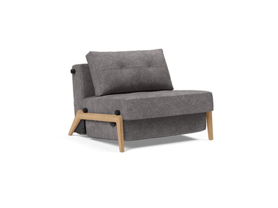 Cubed single 90 wood chair sofa bed 282 avella warm grey