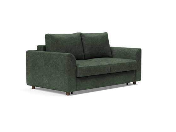 Neah 140 Double Sofa Bed Curved Arms in Avella Pine Green