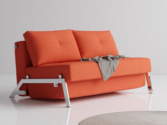 cubed double sofa bed chrome legs closed 1